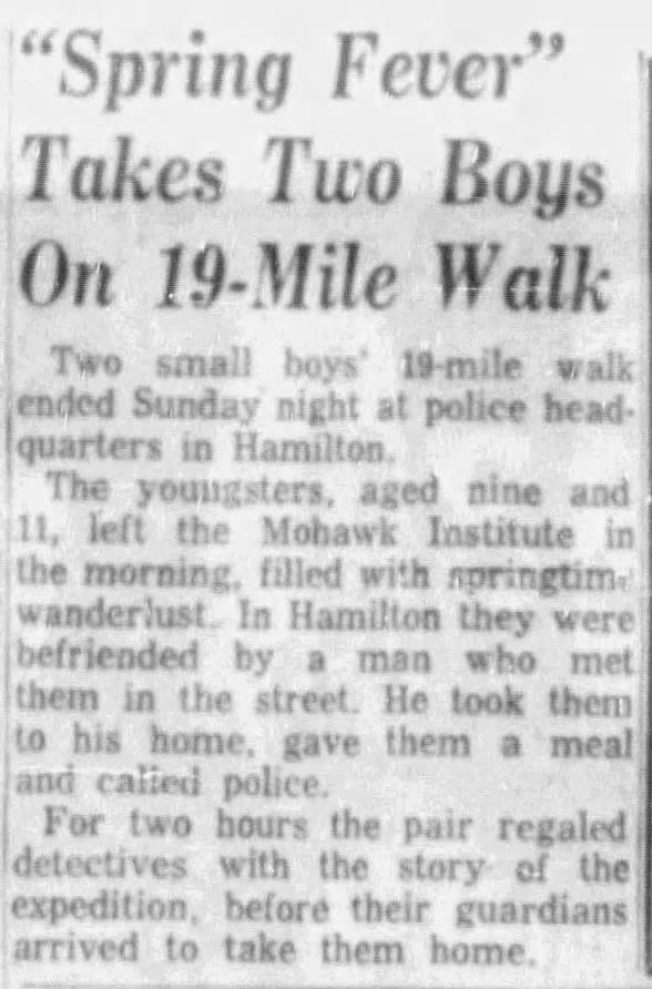 Spring Fever Takes Two Boys on 19-Mile Walk