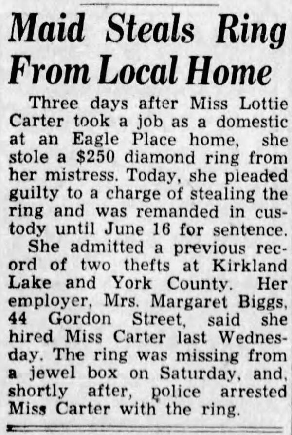 Maid Steals Ring from Local Home