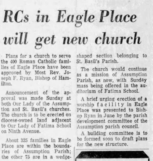RCs in Eagle Place will Get New Church