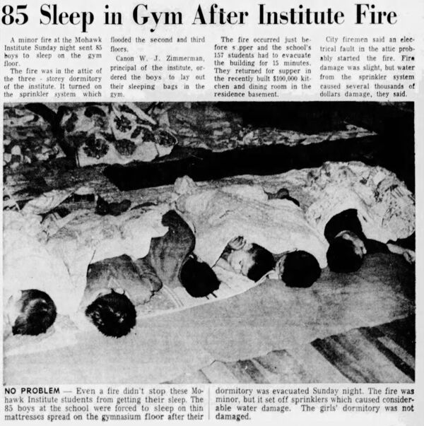 85 Sleep in Gym after Institute Fire