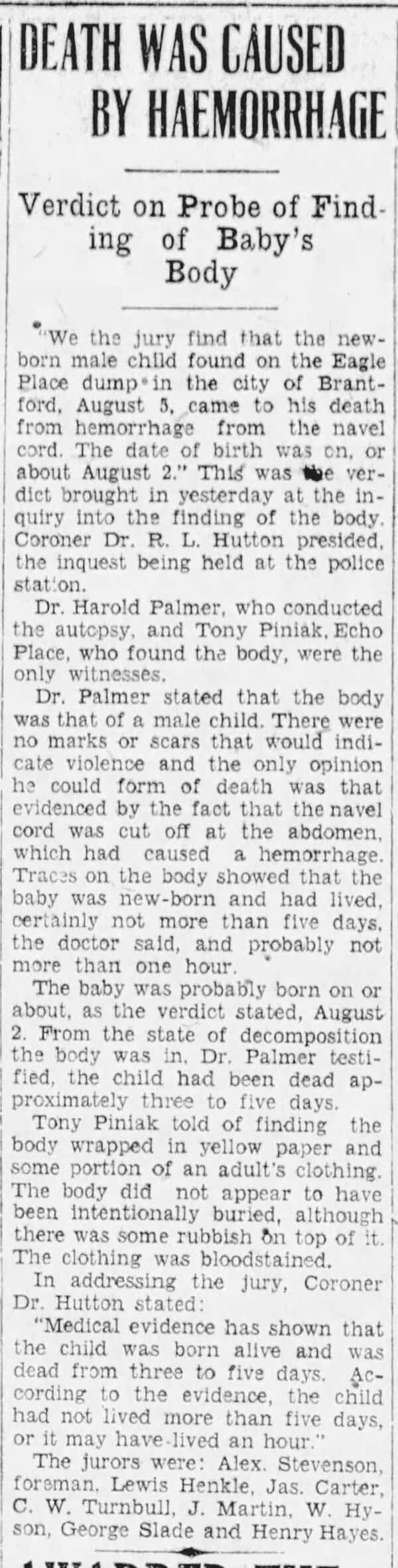 Death was Caused by Haemorrhage