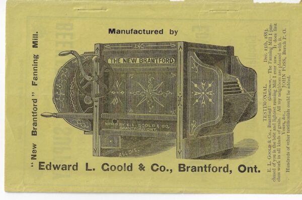 E.L. Goold & Co. fanning mill illustration, 1884
